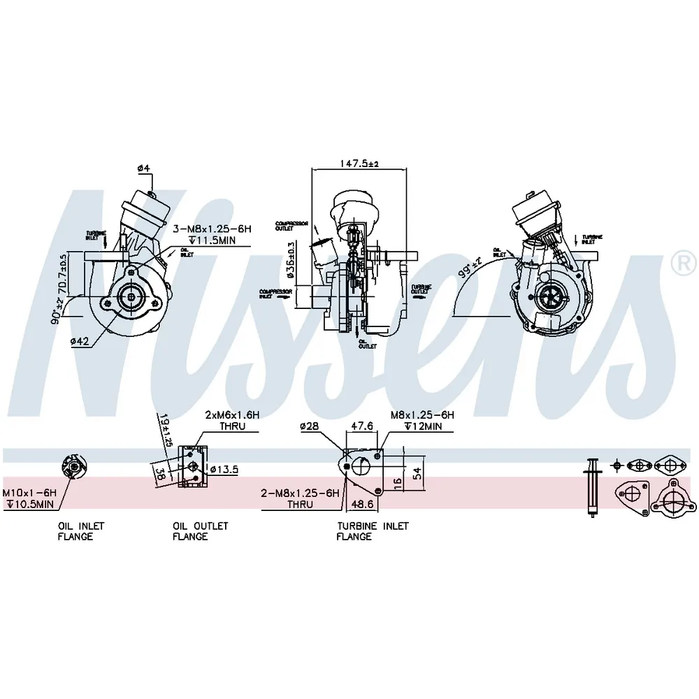 Турбокомпрессор ориг.Borgwarner Opel Corsa/Astra 1.3CDTi 04 NISSENS 93226