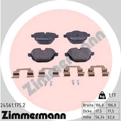 Колодки тормозные ZIMMERMANN 245611752
