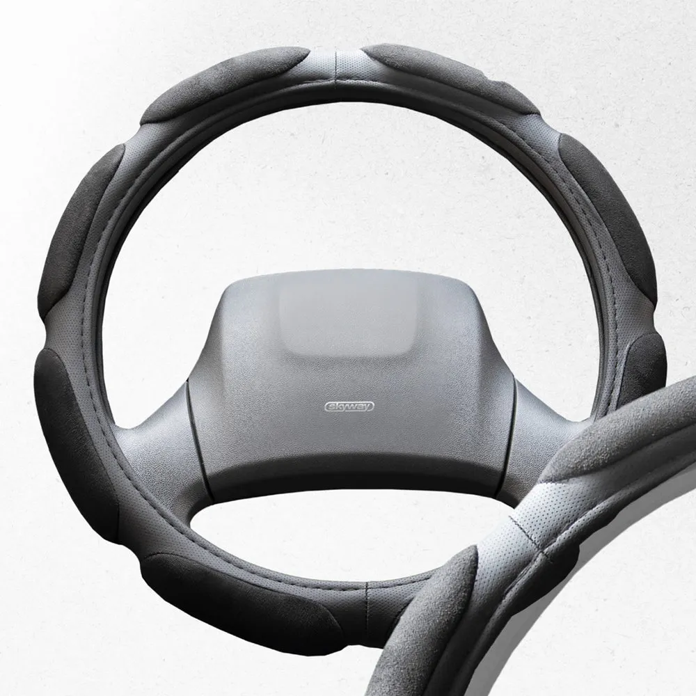 Оплетка руля SKYWAY замша 8 подушечек Черная ECO (L) SKYWAY S01101035