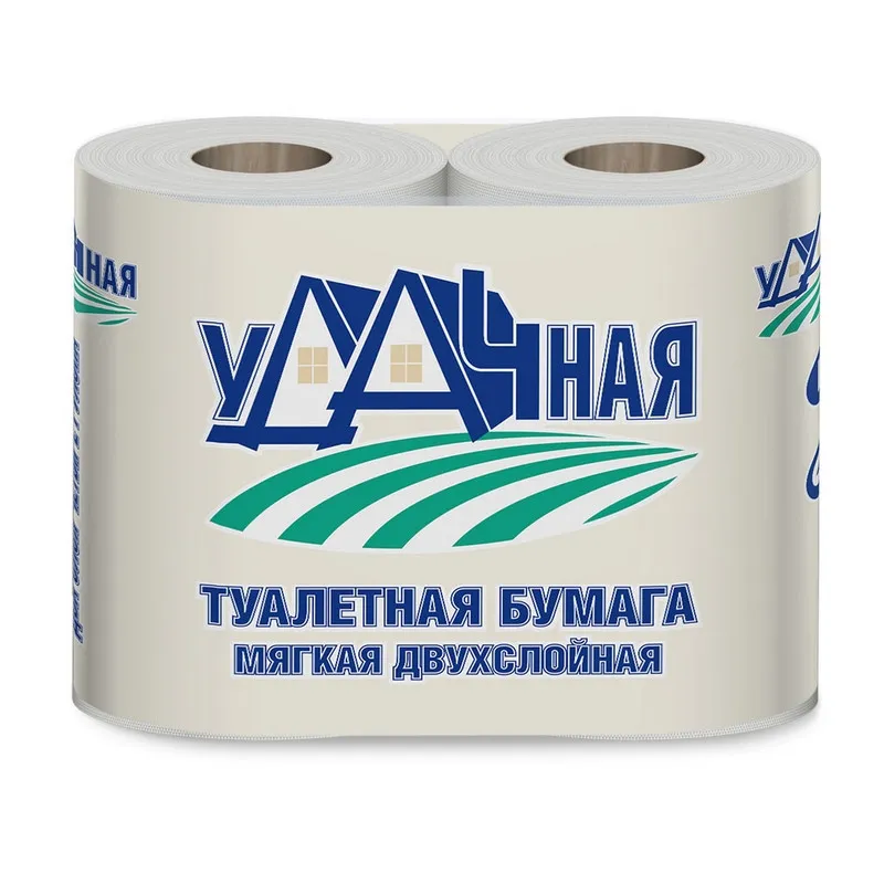 Бумага туалетная Удачная 2сл втор втул 15м 120л 4рул/уп 1130766