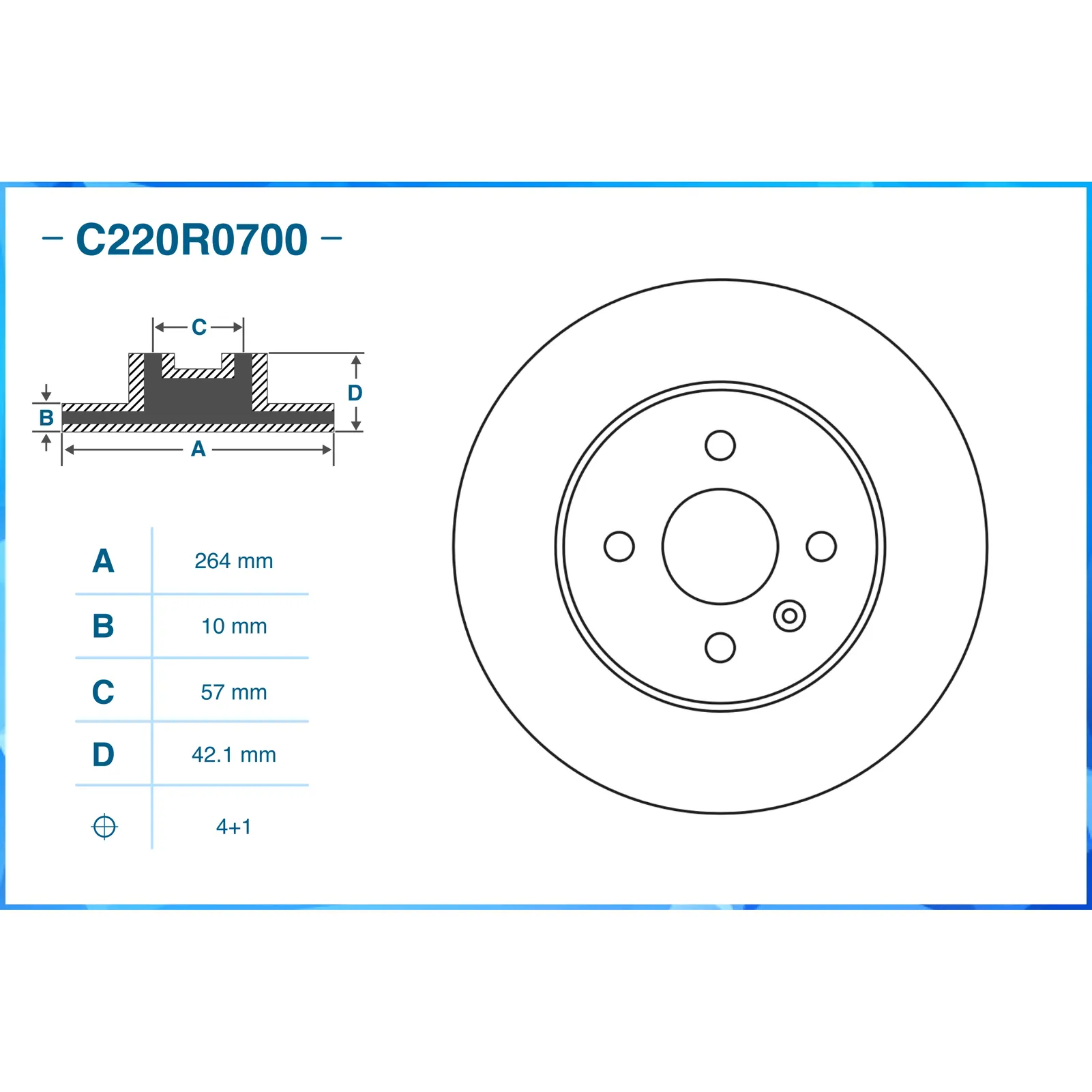 Диск тормозной задний CWORKS C220R0700