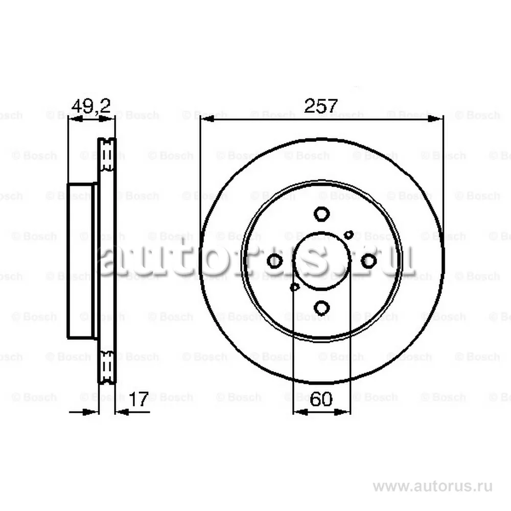 Диск тормозной передний BOSCH 0 986 478 984
