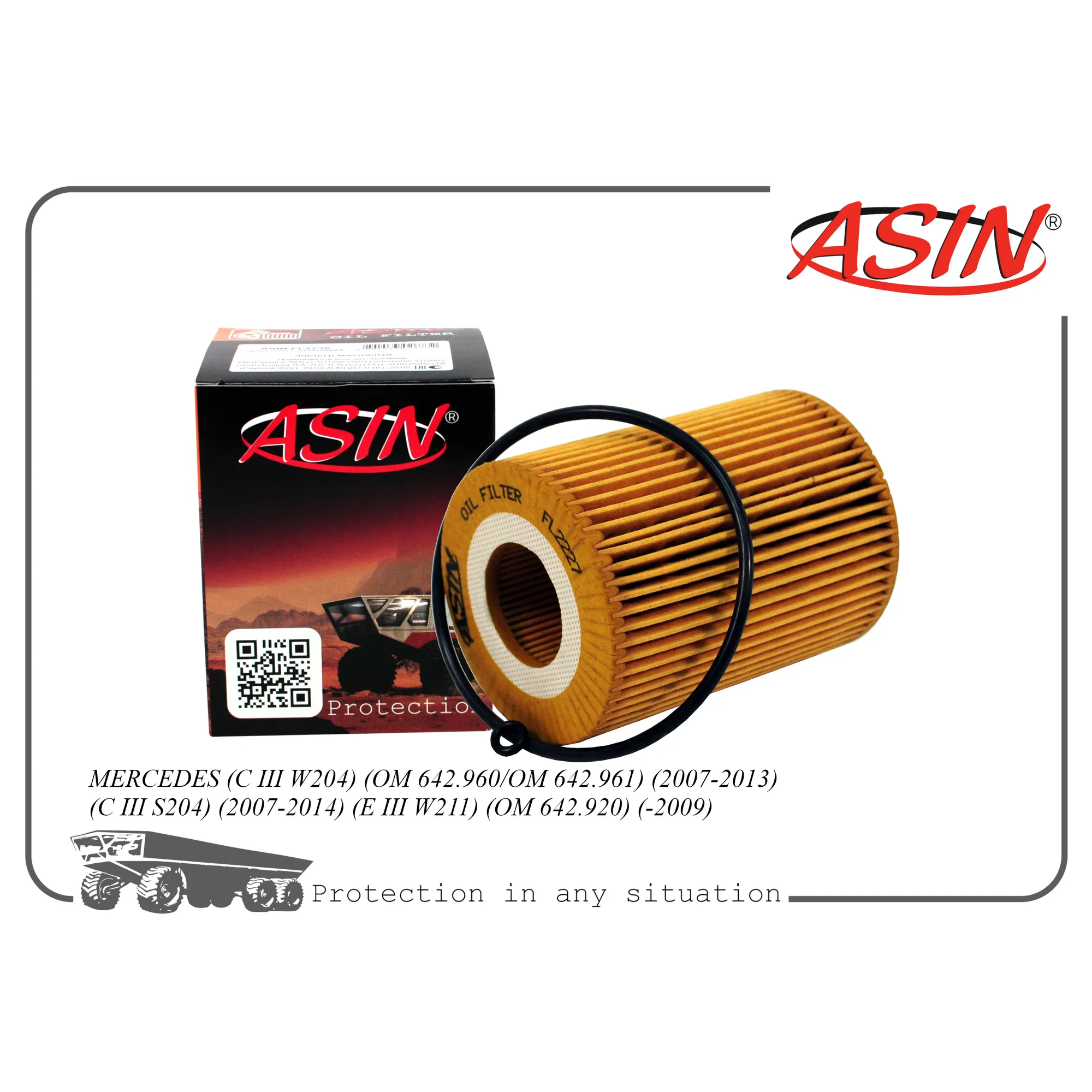 Фильтр масляный A 642 180 00 09/ASIN.FL2227 ASIN ASIN ASINFL2227