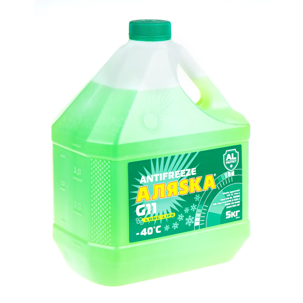 Антифриз Аляска Long Life G11 готовый -40C зеленый 5 кг 5086