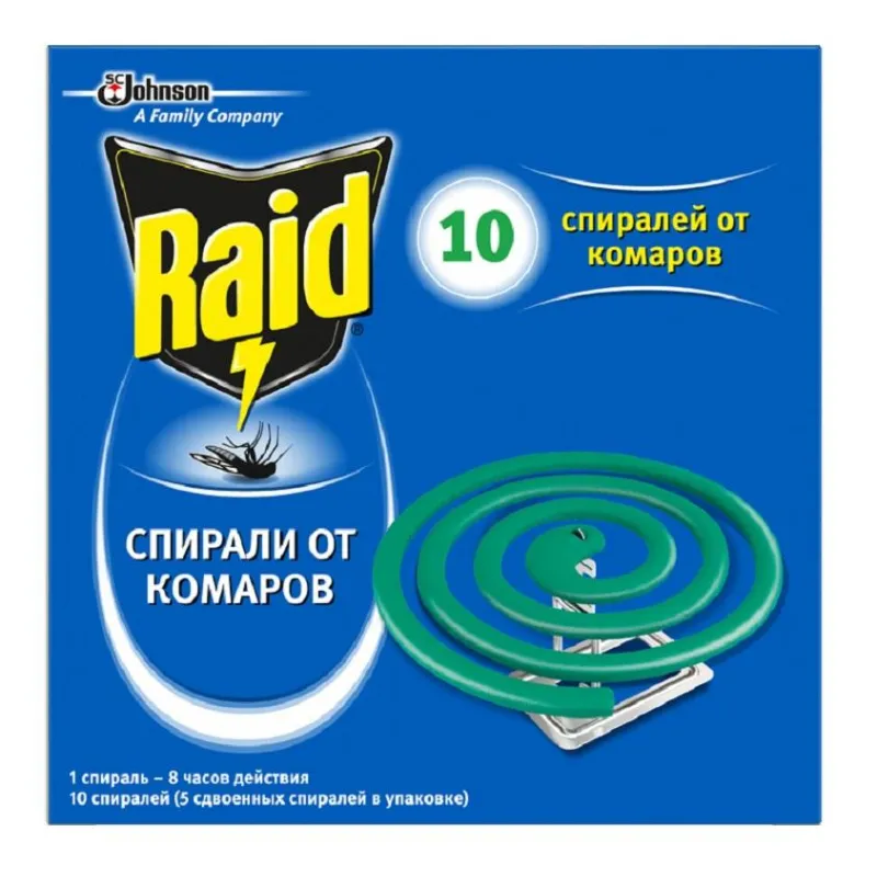 Средство от насекомых Raid спирали от комаров 10шт/уп 1610723