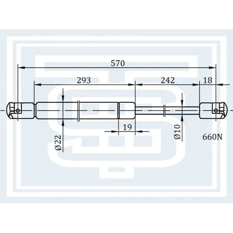 Амортизатор багажника VW T-4 --07.92 L570mm / 660N STARKE 183-137