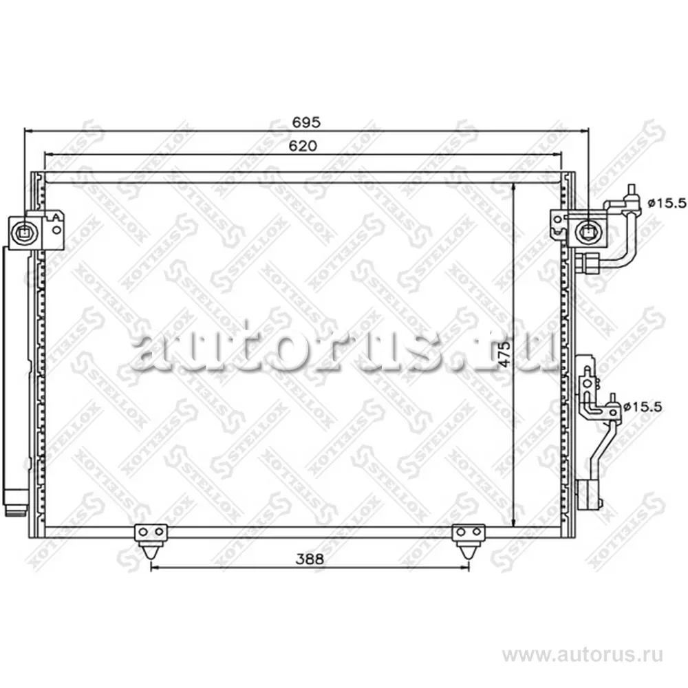 Радиатор конд. Mitsubishi Pajero 3.5/2. STELLOX 10-45138-SX