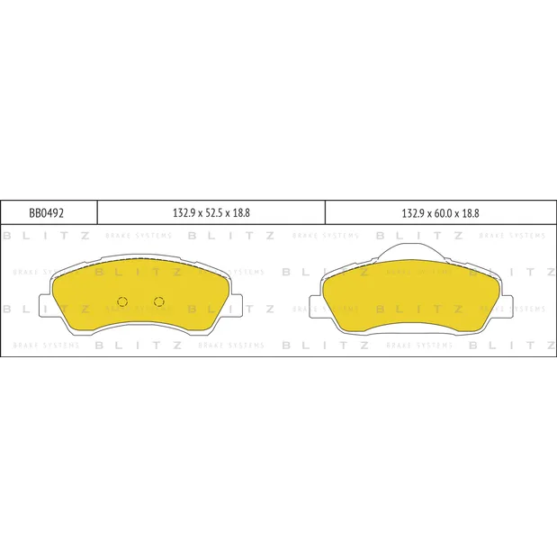 Колодки тормозные дисковые передние CITROEN C4/C-Elysse 12->, PEUGEOT 301/308 12-> BLITZ bb0492