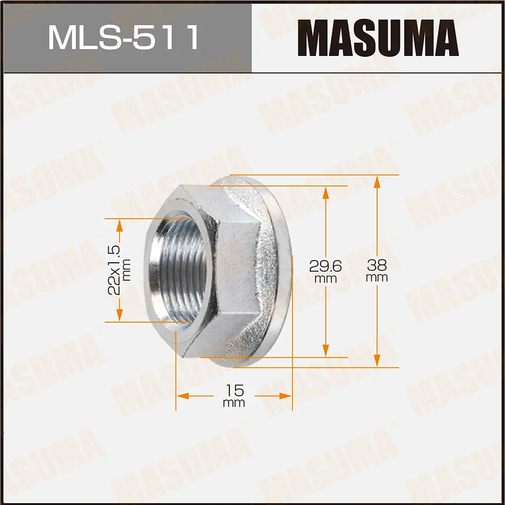 Гайка ШРУСа 22x1,5x15/ 30 MASUMA MLS-511