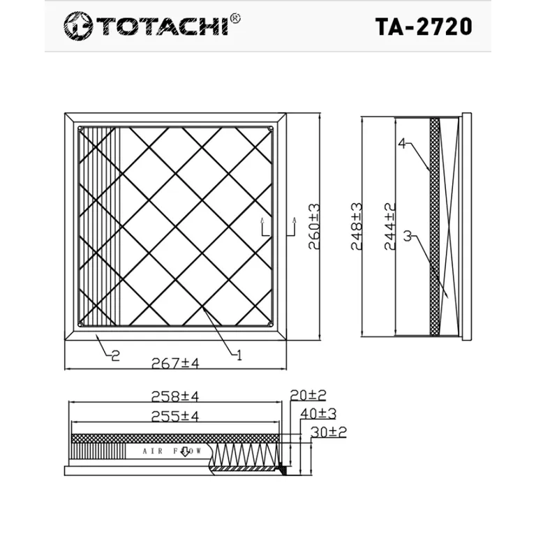 Воздушный фильтр TOTACHI TA-2720 13272719 C 27 107 TA-2720