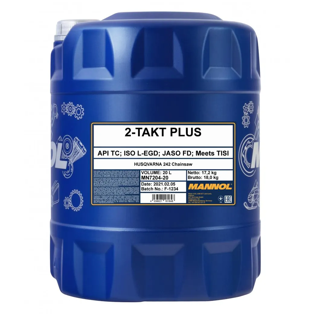 Масло моторное 2T Mannol 2-Takt Plus полусинтетическое 20 л 1448