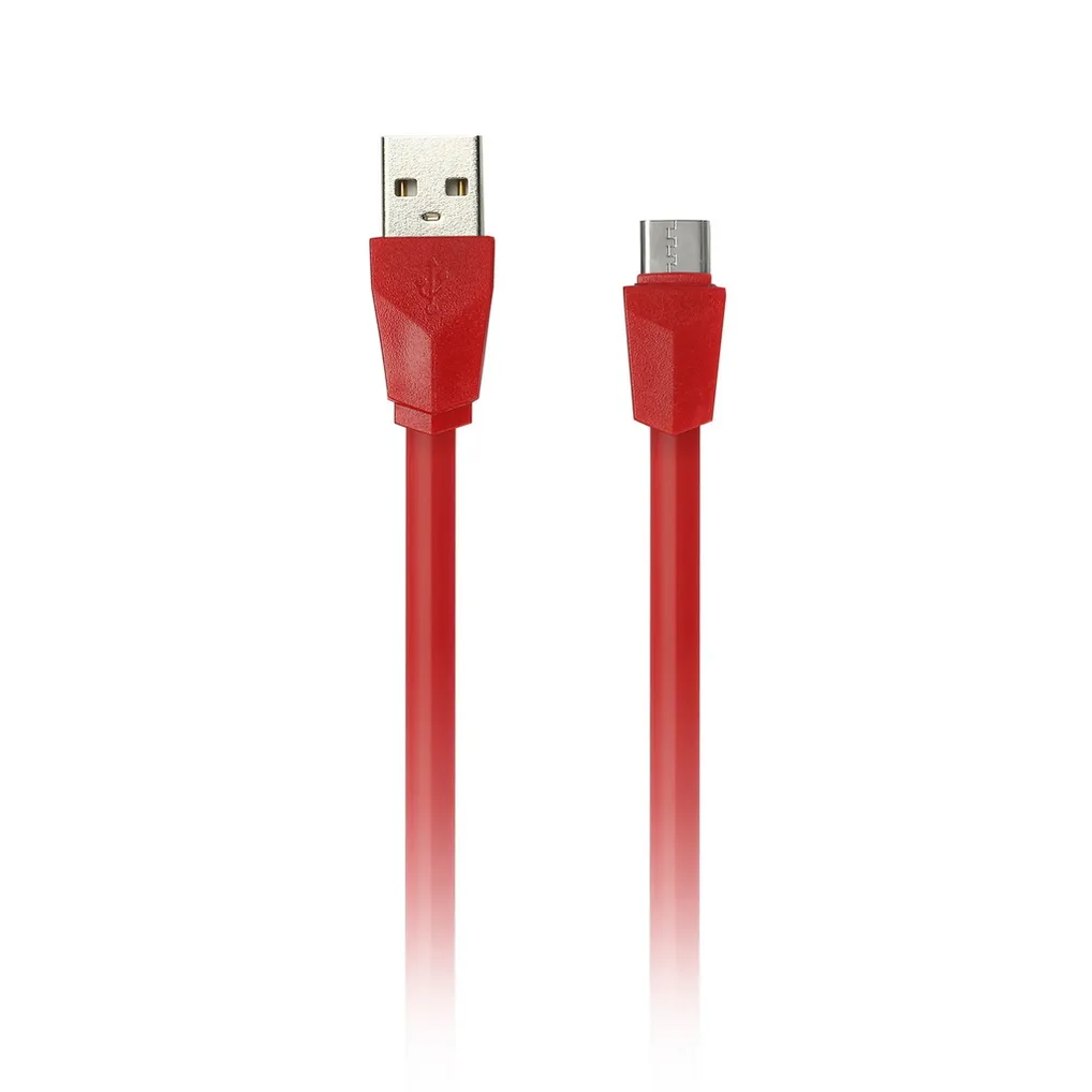 Дата-кабель USB - MICRO USB, плоский, длина 1 м, красный SMARTBUY IK-12R RED