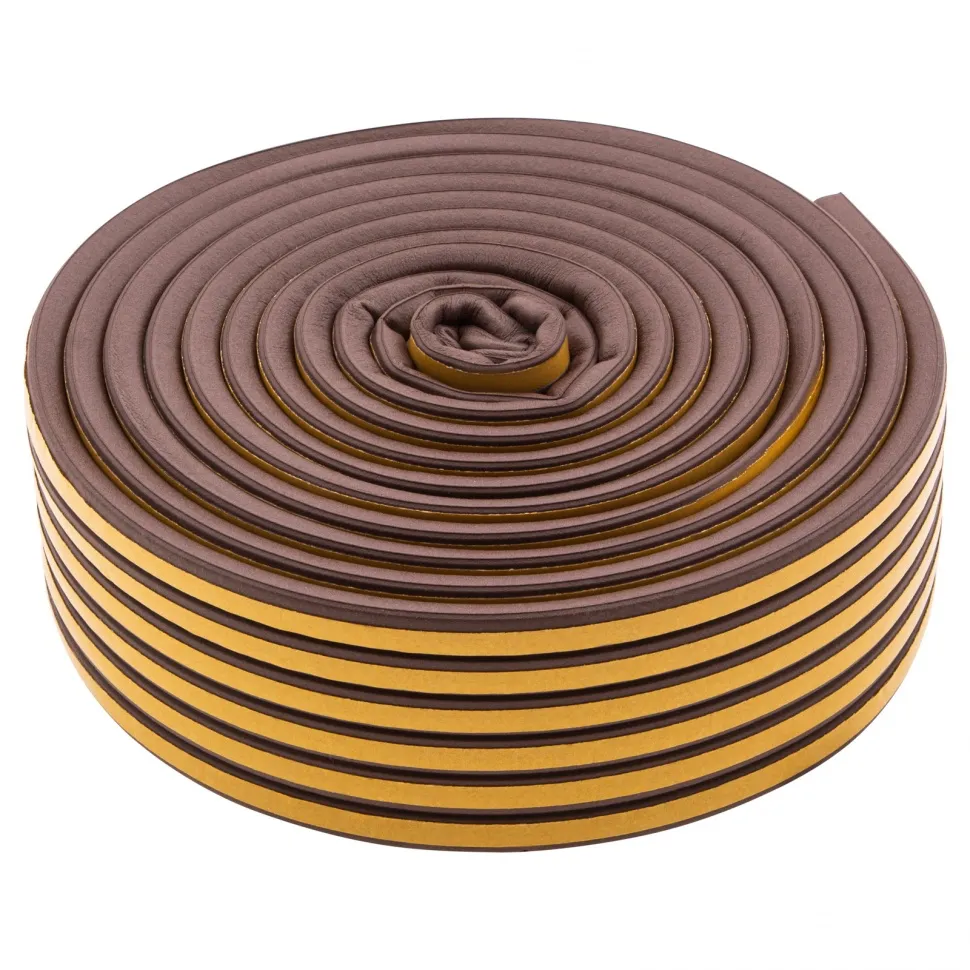 Уплотнитель резиновый, 24 м, профиль D, коричневый СИБРТЕХ 88904