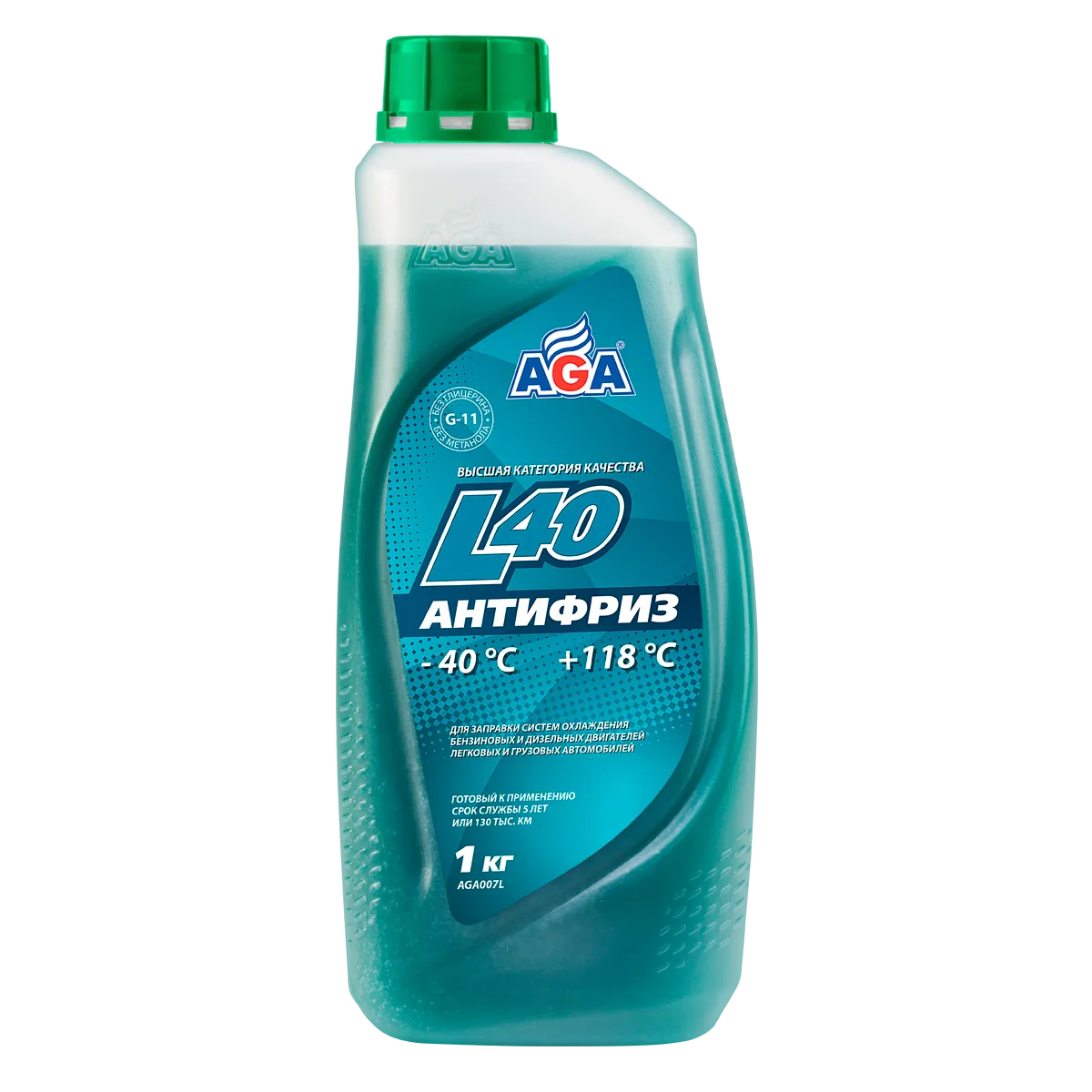 Антифриз AGA L40 G11 готовый сине-зеленый 1 л AGA007L