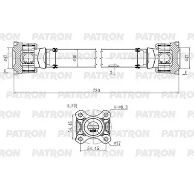 Вал карданный BMW: 5 GT/LCI (F07) 2009-2017, 5/LCI (F10) 2009-20 PATRON PKR003