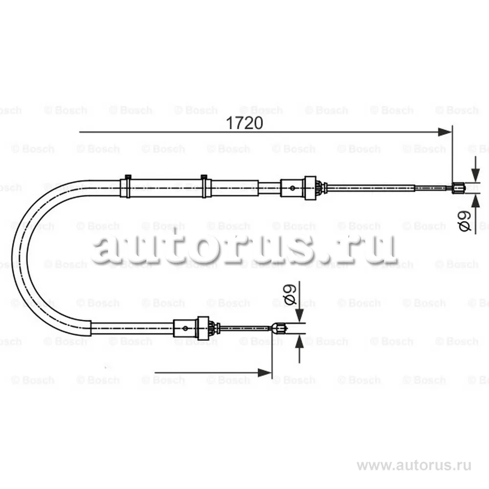 Трос ручного тормоза L=R RENAULT Duster 2010-> /L=1720mm BOSCH 1 987 482 411