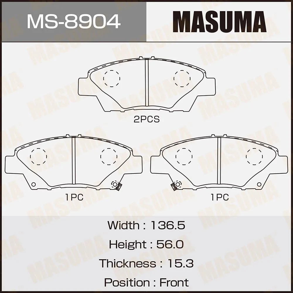 Колодки передние HONDA CITY MASUMA MS-8904