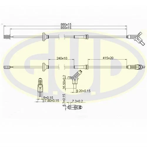 Датчик abs передн vw passat лев G.U.D GABS01043