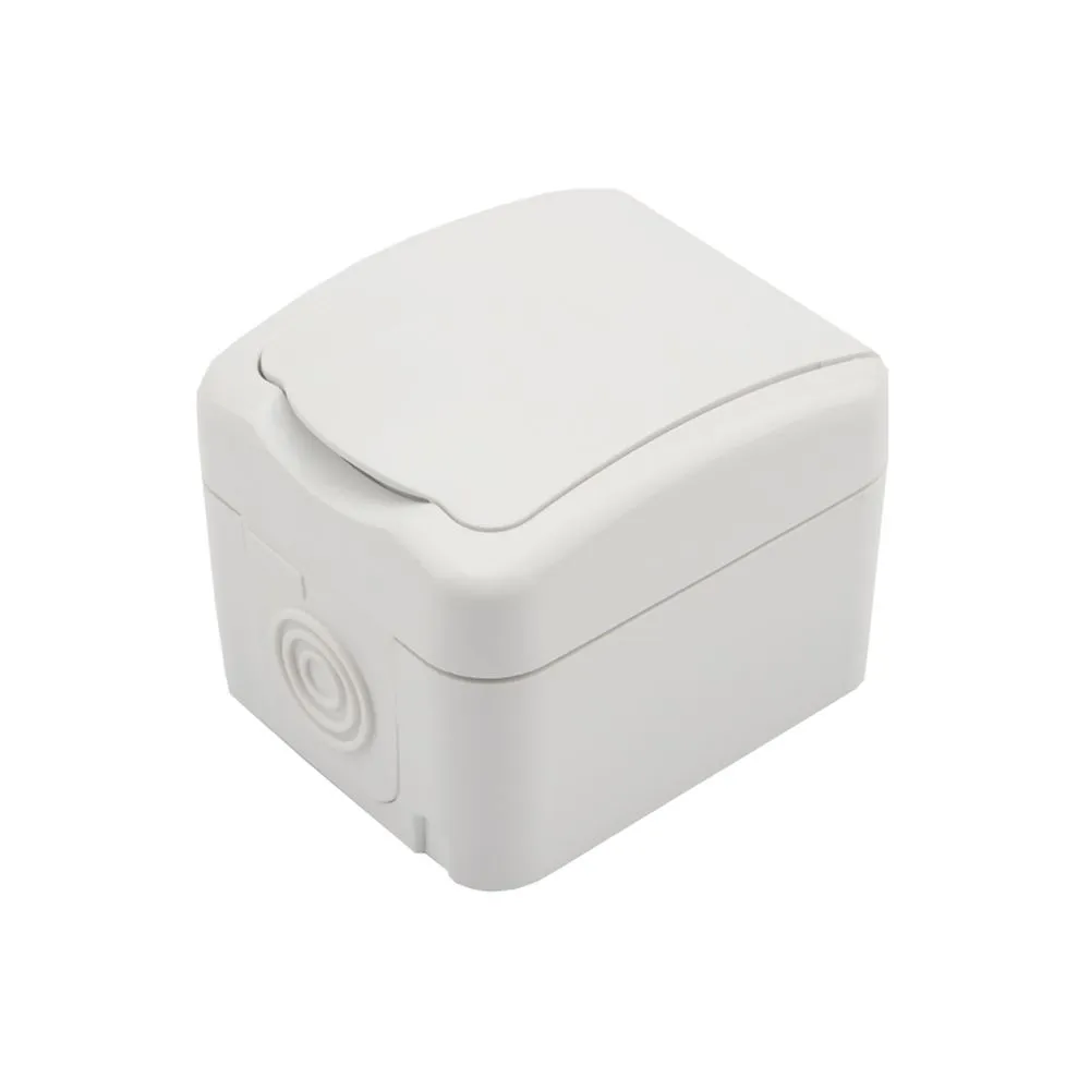 Розетка одноместная Mini OG IP54, с заземлением, о/у, белая Kranz KR-78-0604