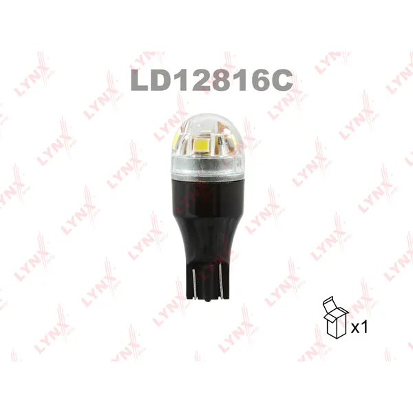 Лампа светодиодная 12V W16W 16W W2,1x9,5d 5500K LYNXauto CANBUS 1 шт. картон T15 LD12816C
