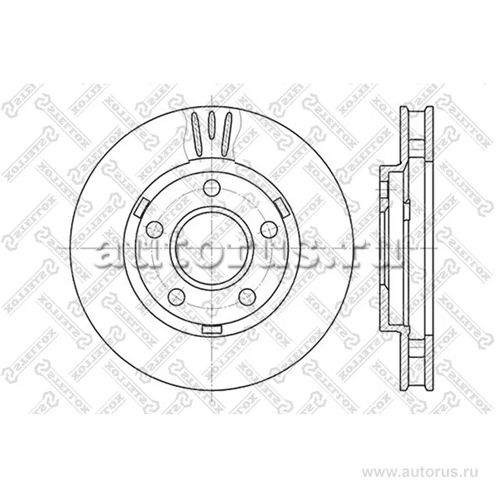 Диск тормозной передний OPEL SINTRA 2.2/3.0/2.2TDI 96-99 STELLOX 60203634V_SX