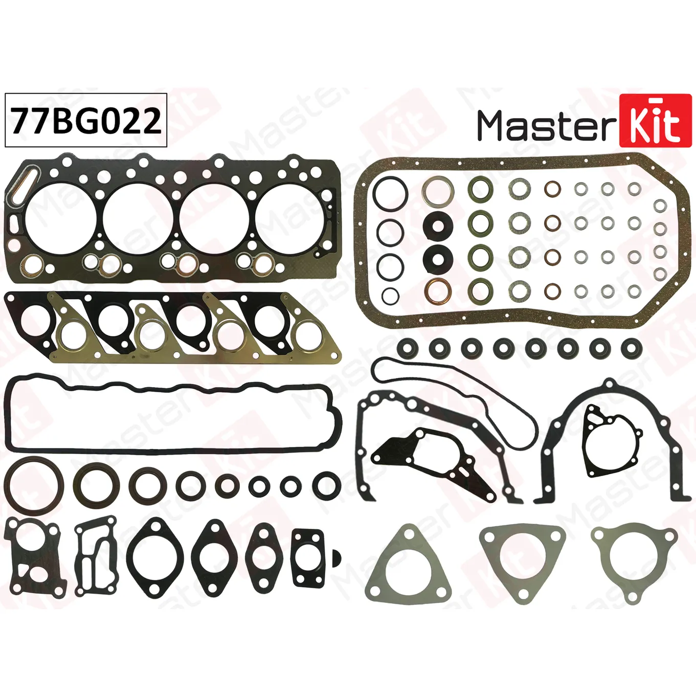 Верхний комплект прокладок ГБЦ Hyundai/Kia H100,H1 4D56 97-01 MASTERKIT 77BG022