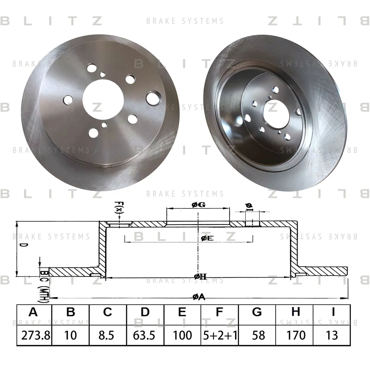 Диск тормозной задний SUBARU FORESTER/IMPREZA/XV 12-> BLITZ BS0556