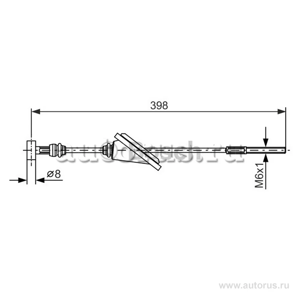 Трос ручного тормоза TOYOTA Avensis I/Corolla E12/ L=398mm BOSCH 1 987 477 985