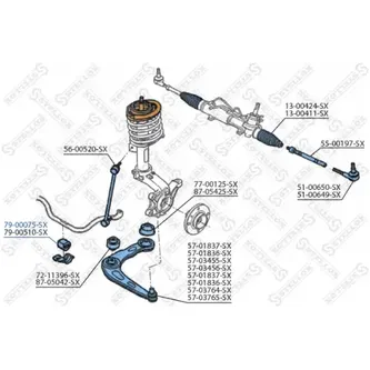 Втулка стабилизатора переднего центральная d18 Peugeot 206 1.1/1.4 STELLOX 79-00075-SX