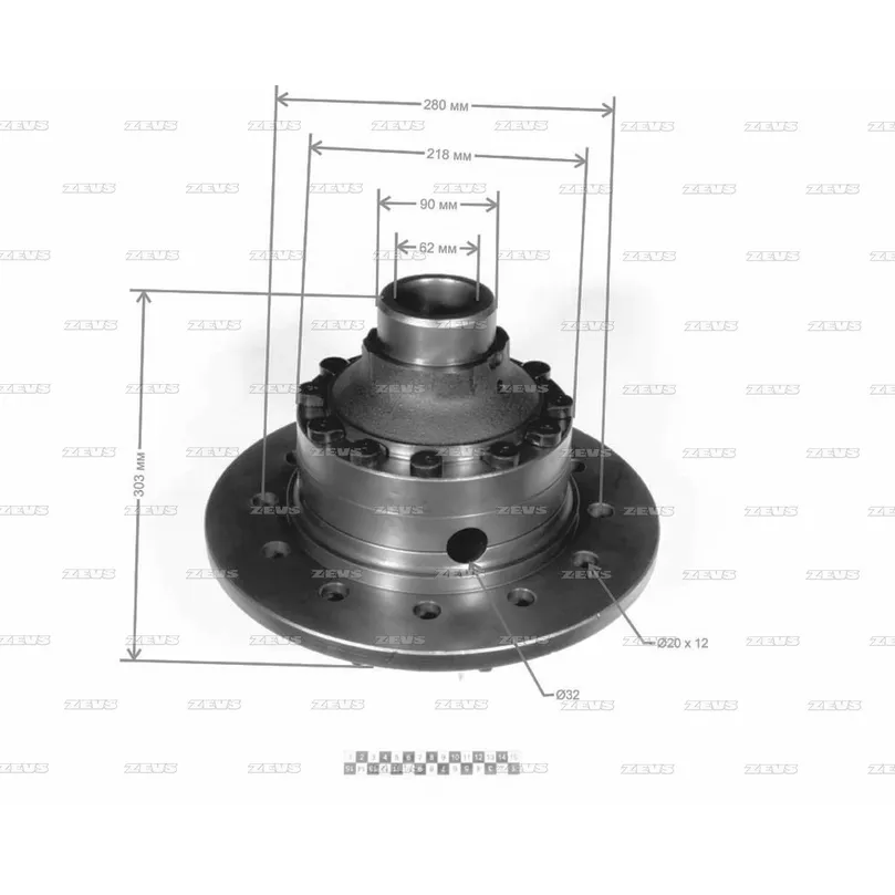 Дифференциал в сборе без корпуса ZEVS CD139