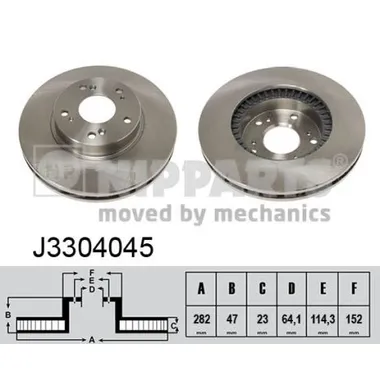 Диск тормозной передний вентилируемый HONDA NIPPARTS J3304045