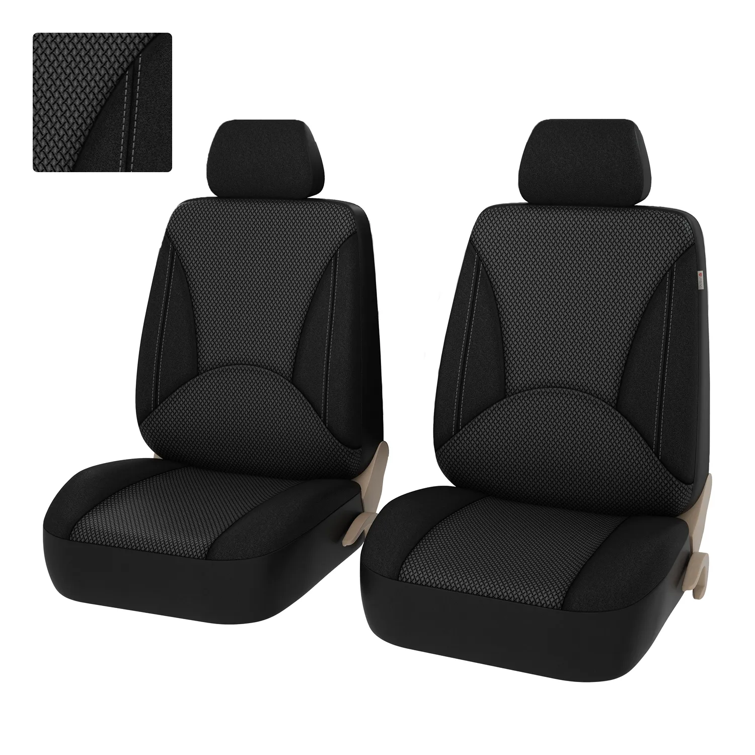 Чехлы в машину на передние сиденья универсальные PSV Imperial Next 2 FRONT (Серый), экокожа + жаккар 137001