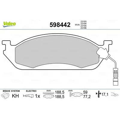 Комплект тормозных колодок MERCEDES M Class (163) 2.3i,