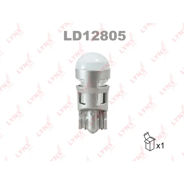 Лампа светодиодная 12V W5W W W2,1x9,5d 6500K LYNXauto LD12805
