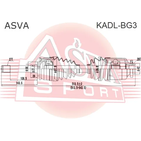 Приводной вал ASVA KADLBG3