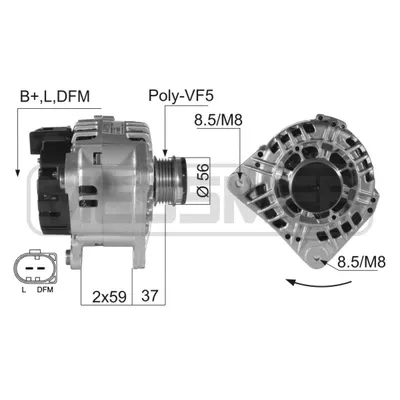 Генератор VAG 1.9/2.0 TDI 120A
