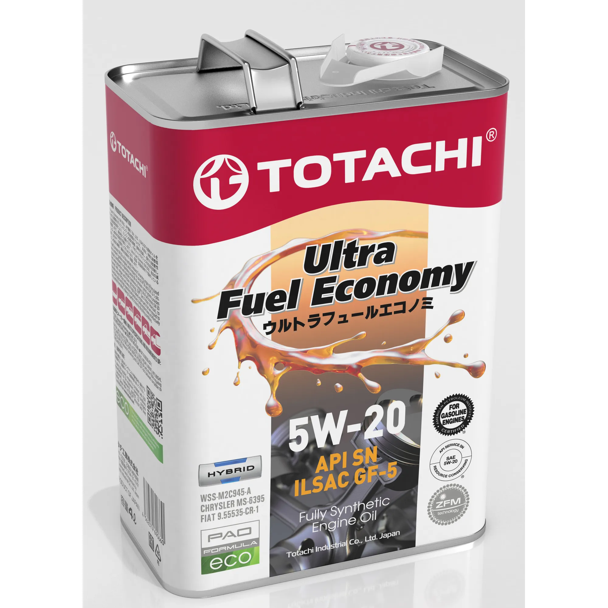 Масло моторное TOTACHI Ultra Fuel 5W-20 синтетическое 4 л 4562374690660