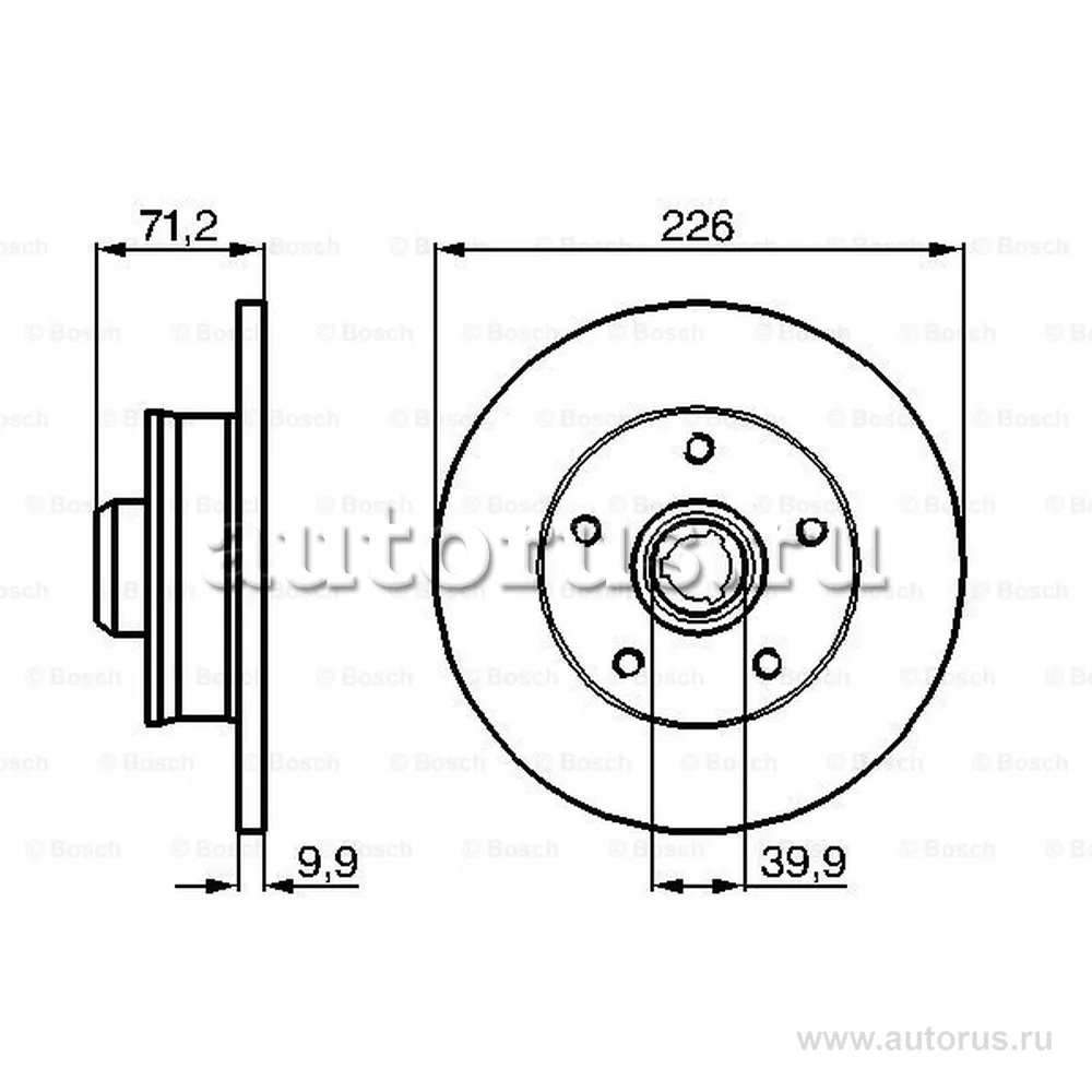 Диск тормозной задний VW B4 BOSCH 0 986 478 332
