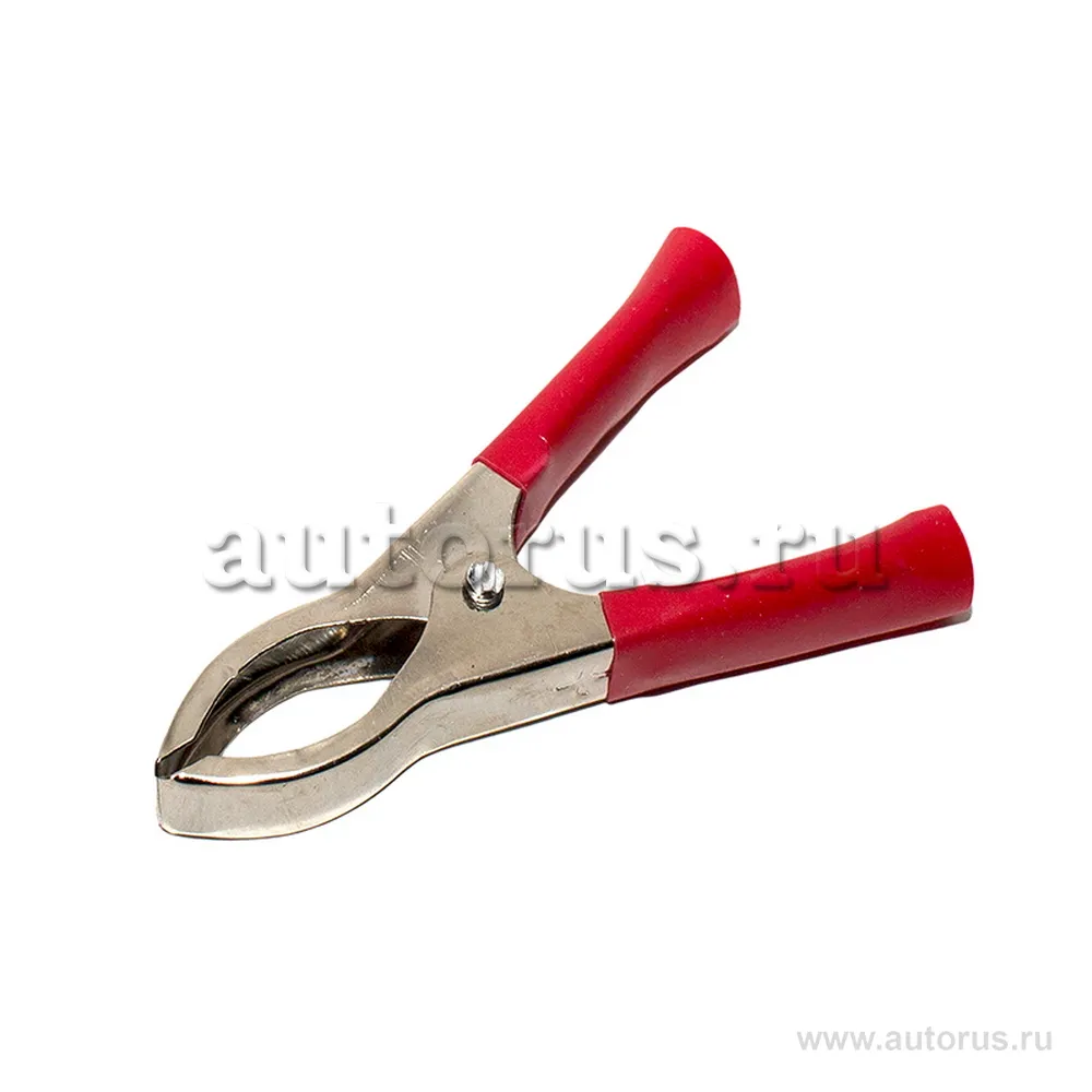 Клемма-зажим крокодил L75 мм плюс, красная (уп. 10 шт.) DOLLEX 10KR-75R