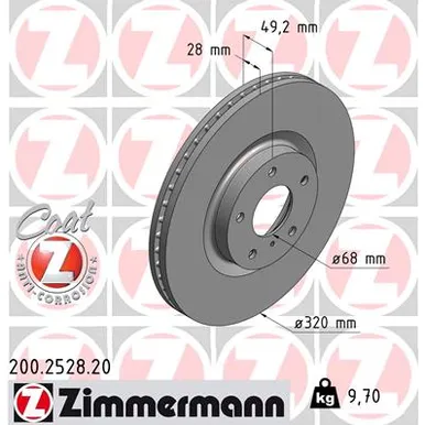 Диск тормозной передний NISSAN MURANO 03 ZIMMERMANN 200252820