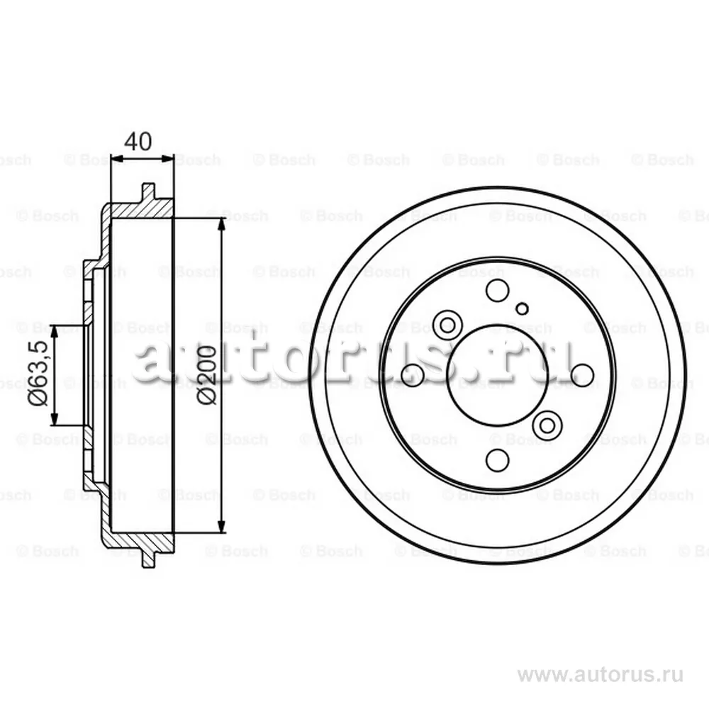 Барабан тормозной BOSCH 0986477240