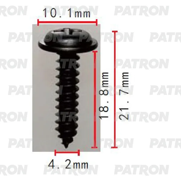 Саморез (комплект 10шт) Toyota Применяемость: Саморез 4.2x PATRON P37-2164S