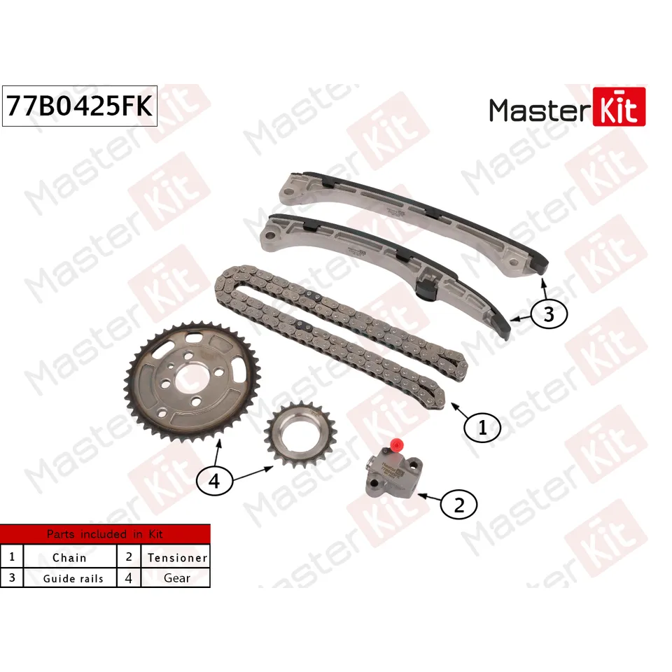 Комплект цепи ГРМ TOYOTA/LEXUS 1AD-FTV/2AD-FTV (2013-) MASTERKIT 77B0425FK