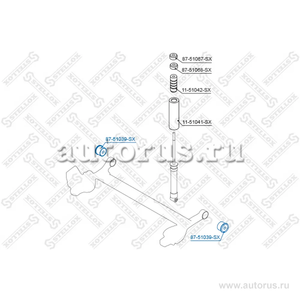 Сайлентблок зад. балки Hyundai Getz 02> STELLOX 87-51039-SX