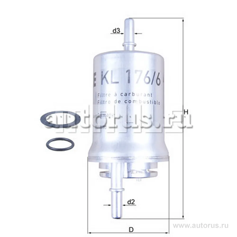 Фильтр топливный KNECHT/MAHLE KL176/6D