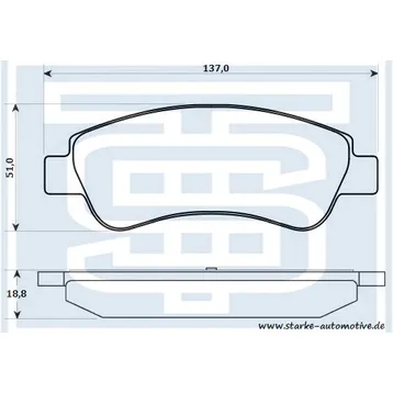 Колодки тормозные PEUGEOT 206-208/307 передние STARKE 174-504