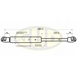 АМОРТИЗАТОР КАПОТА VW POLO (6N2) 10/99-09/01 250N L=585/235MM