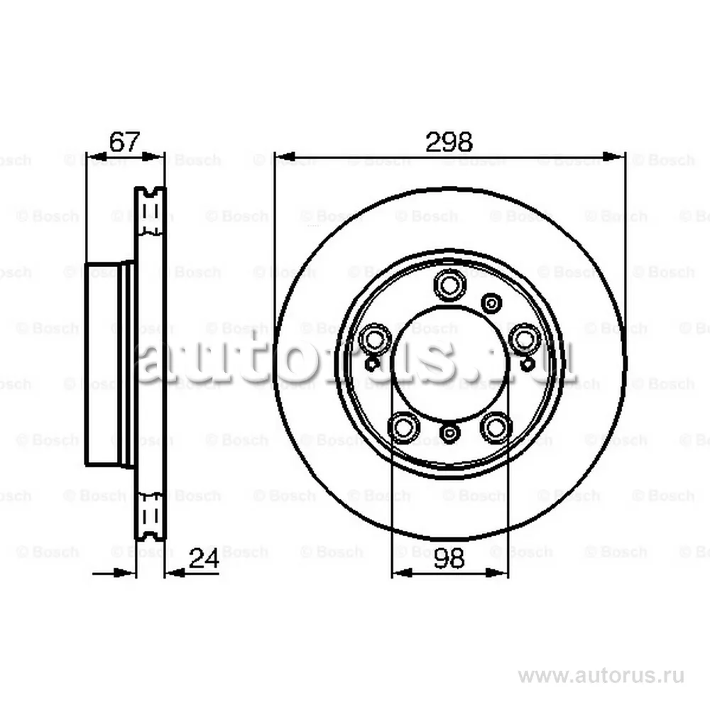 Диск тормозной PORSCHE BOXSTER 96- BOSCH 0986478477