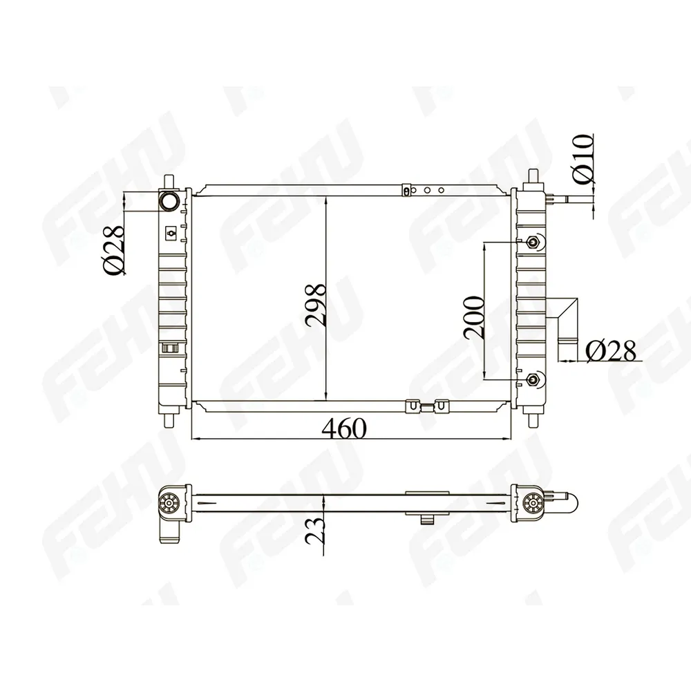 Радиатор охлаждения (сборный) Daewoo Matiz (01-) 0.8/1.0 MT FEHU FRC1297m
