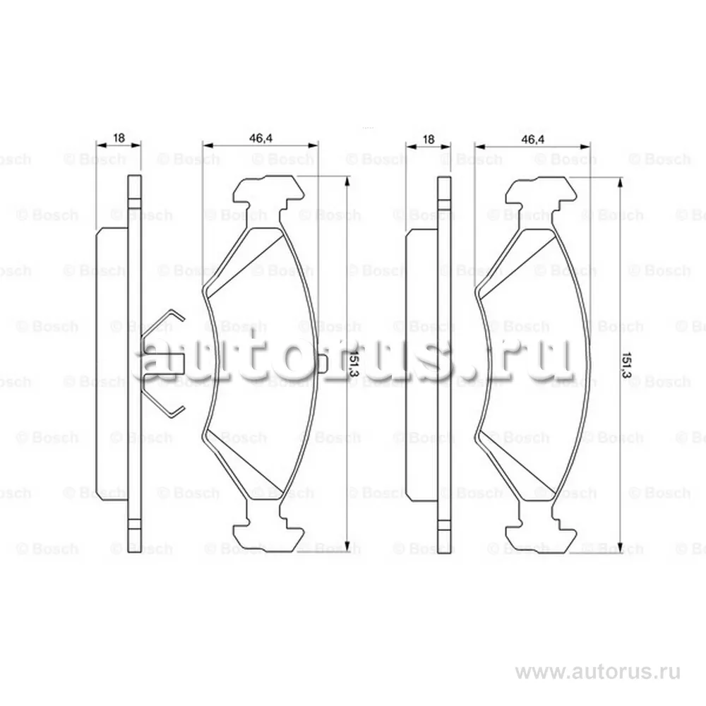 Колодки тормозные передние BOSCH 0 986 466 402